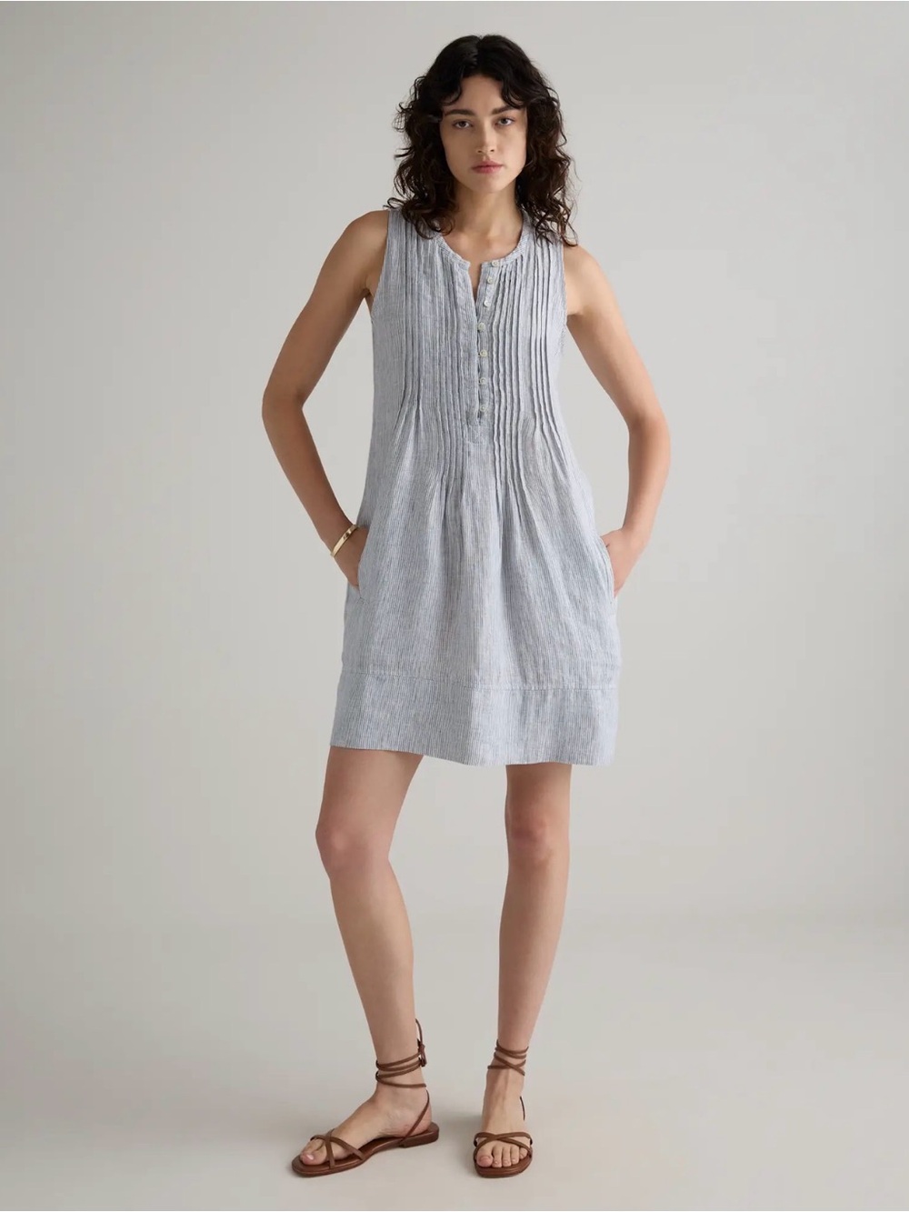 Quince European Linen Sleeveless Swing Dress